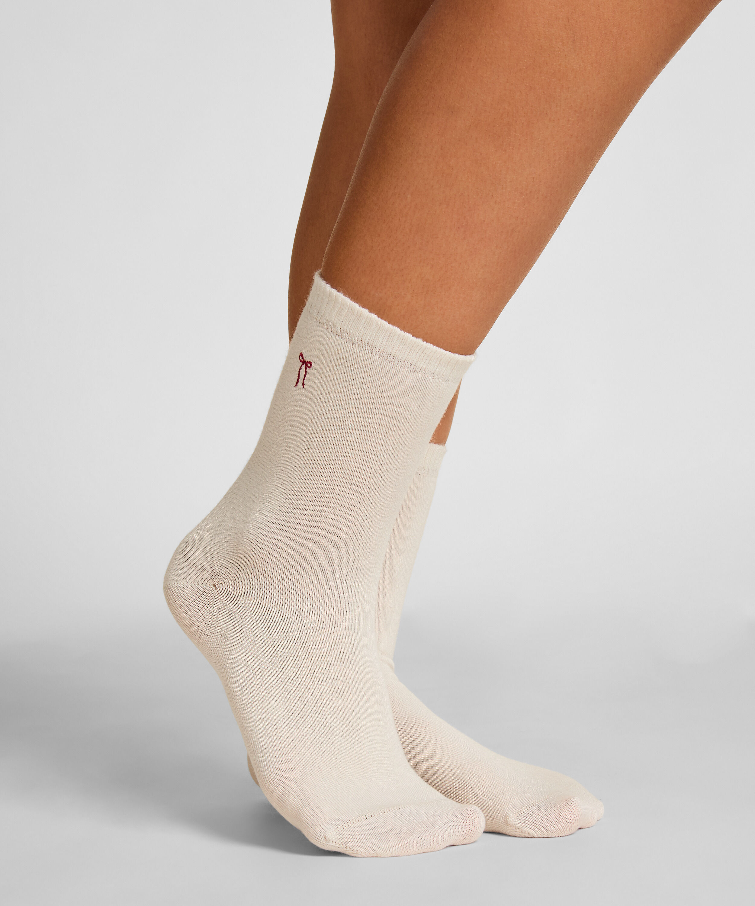Crew-Socken aus Modal, Weiß