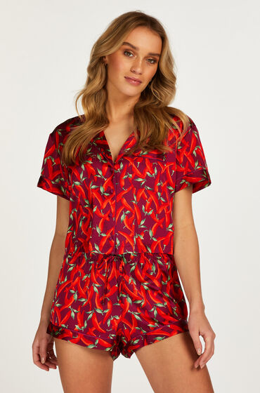 Image of Hunkemöller Pyjama-Shorts Satin Rot