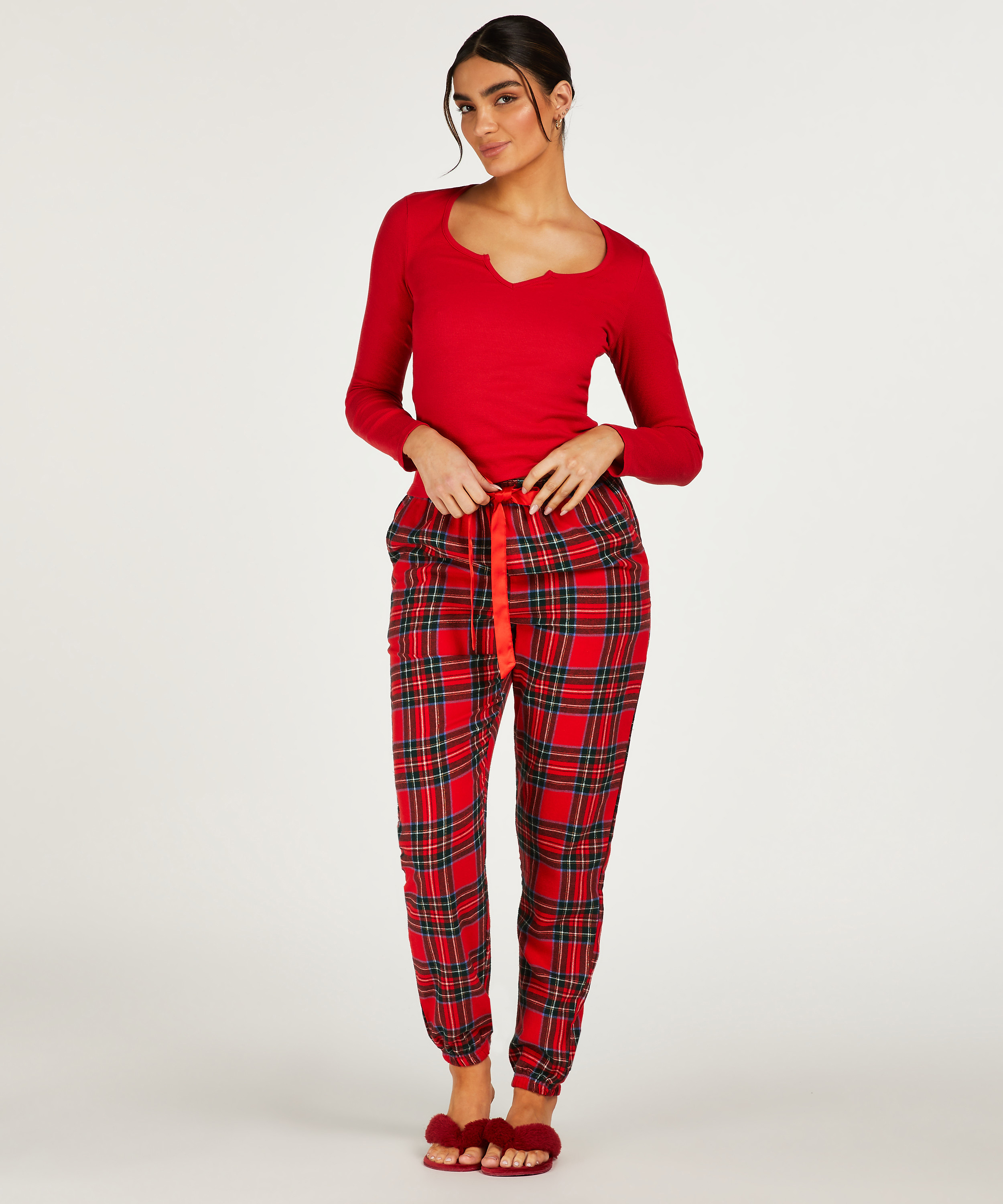 Petite pantalon de Pyjama Flanelle, Rouge, main