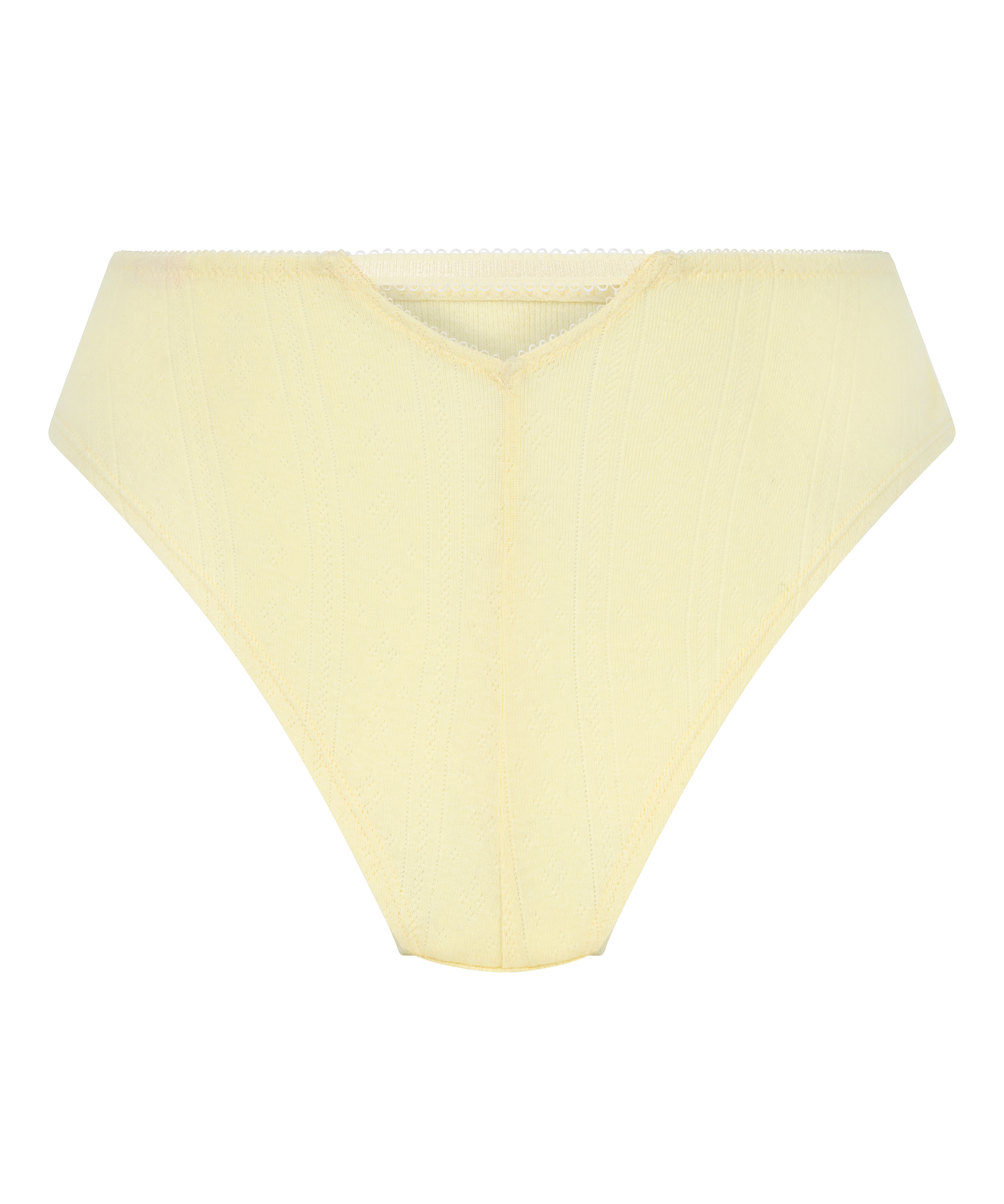 Culotte brésilienne Pointelle, Jaune, main