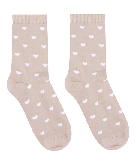 Crew-Socken aus Modal, Beige