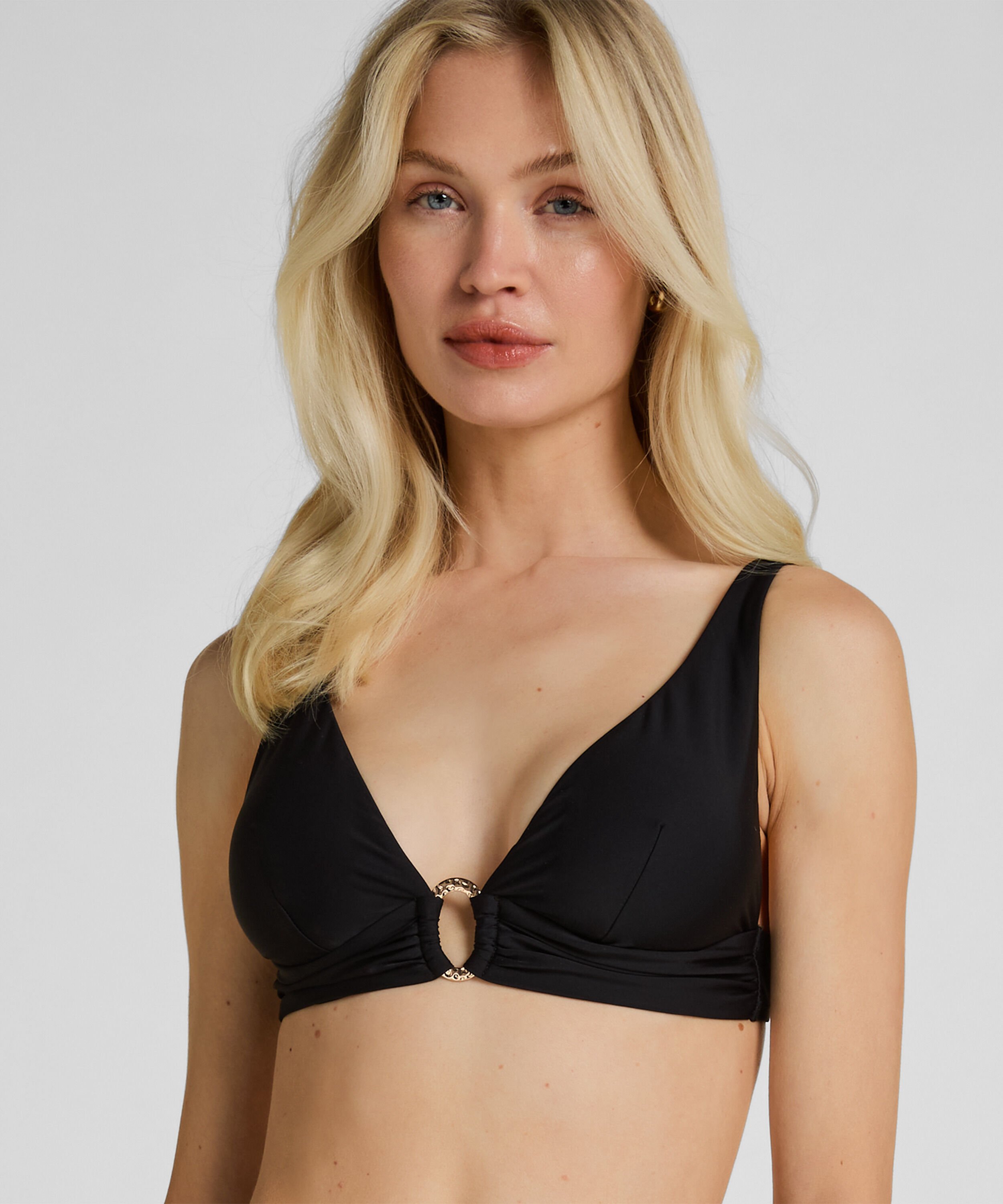 Triangle Bikini Top Luxe, Schwarz