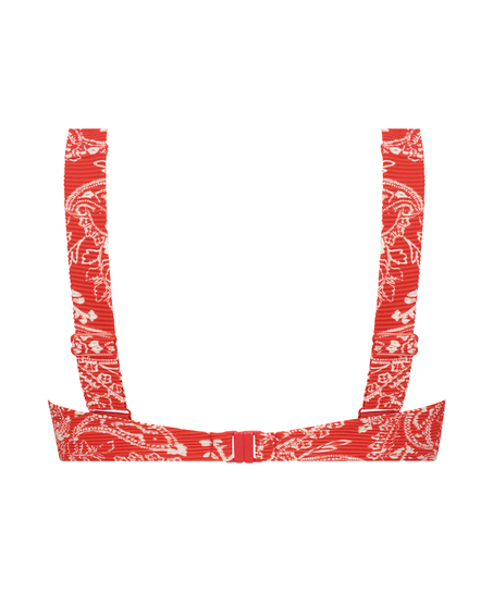 Nicht-vorgeformtes B&uuml;gel-Bikini-Oberteil Paisley, Rot
