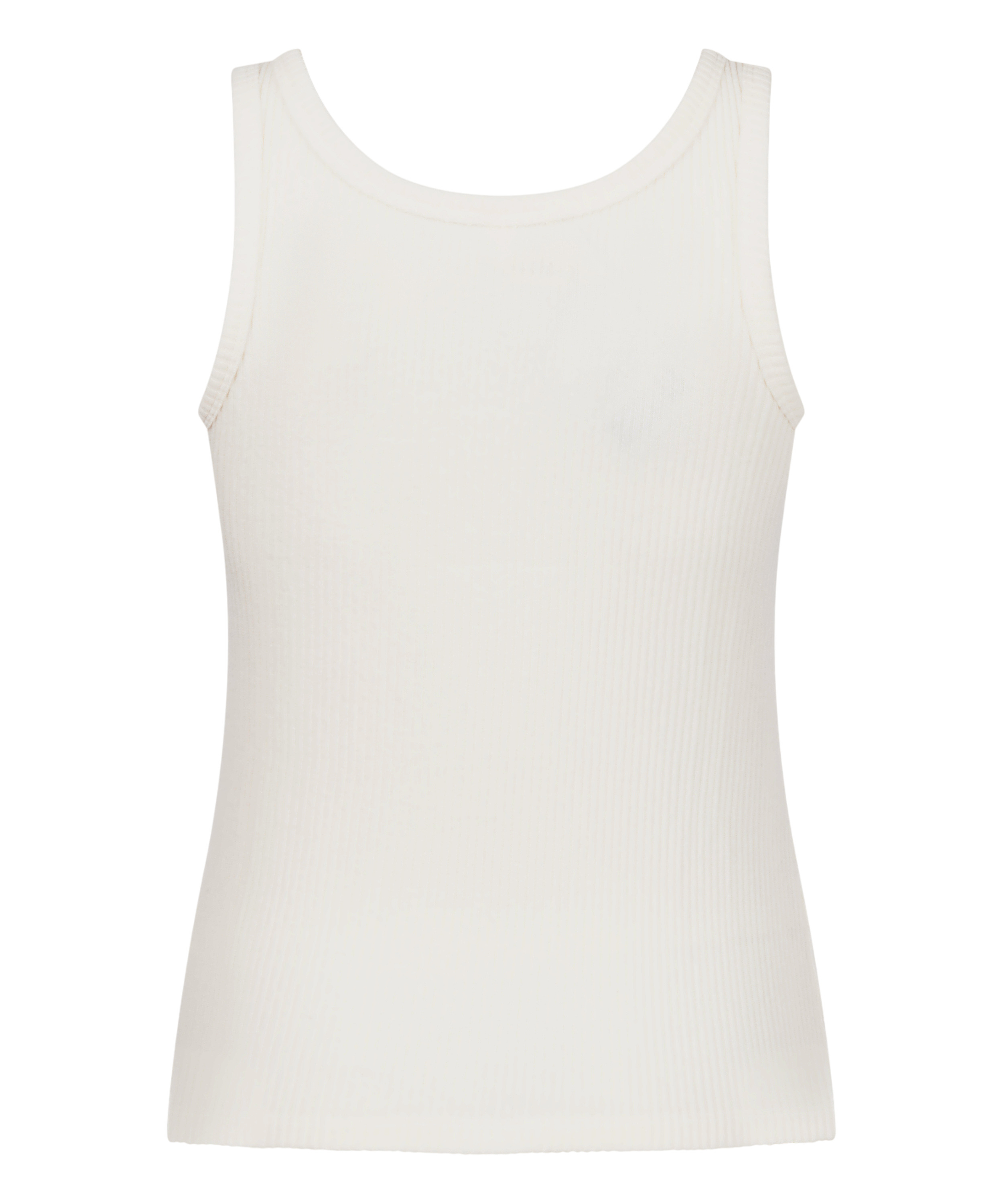 Singlet aus gebürstetem Jersey-Rippstrick, Weiß, main