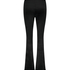 Flared Velours Leggings, Schwarz