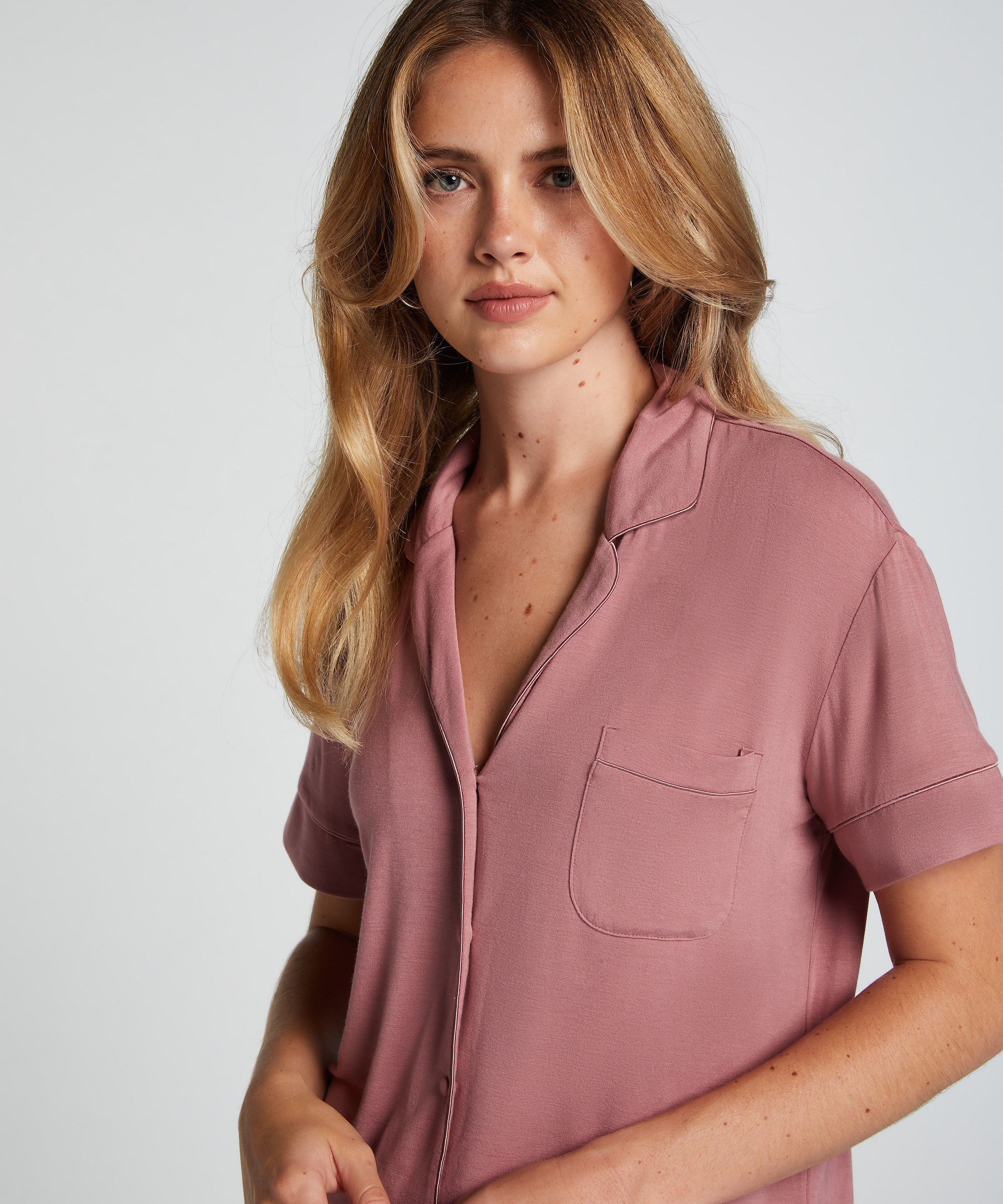 Kurzärmelige Jersey-Jacke Essential, Rose, main