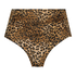 Hoher frecher Bikini-Slip Leopard, Braun