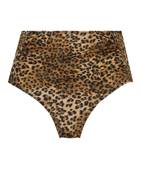 Hoher frecher Bikini-Slip Leopard, Braun