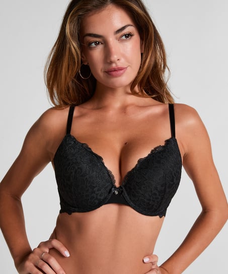 Soutien-gorge à armatures préformé push-up Marine, Noir