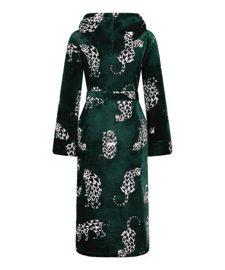 Fleece-Bademantel, Grün