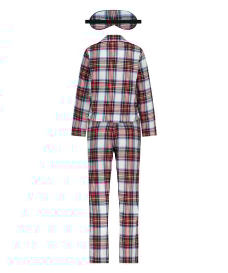 Pyjamaset Check Twill, Weiß