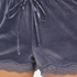 Shorts aus Velours mit Spitze, Grau
