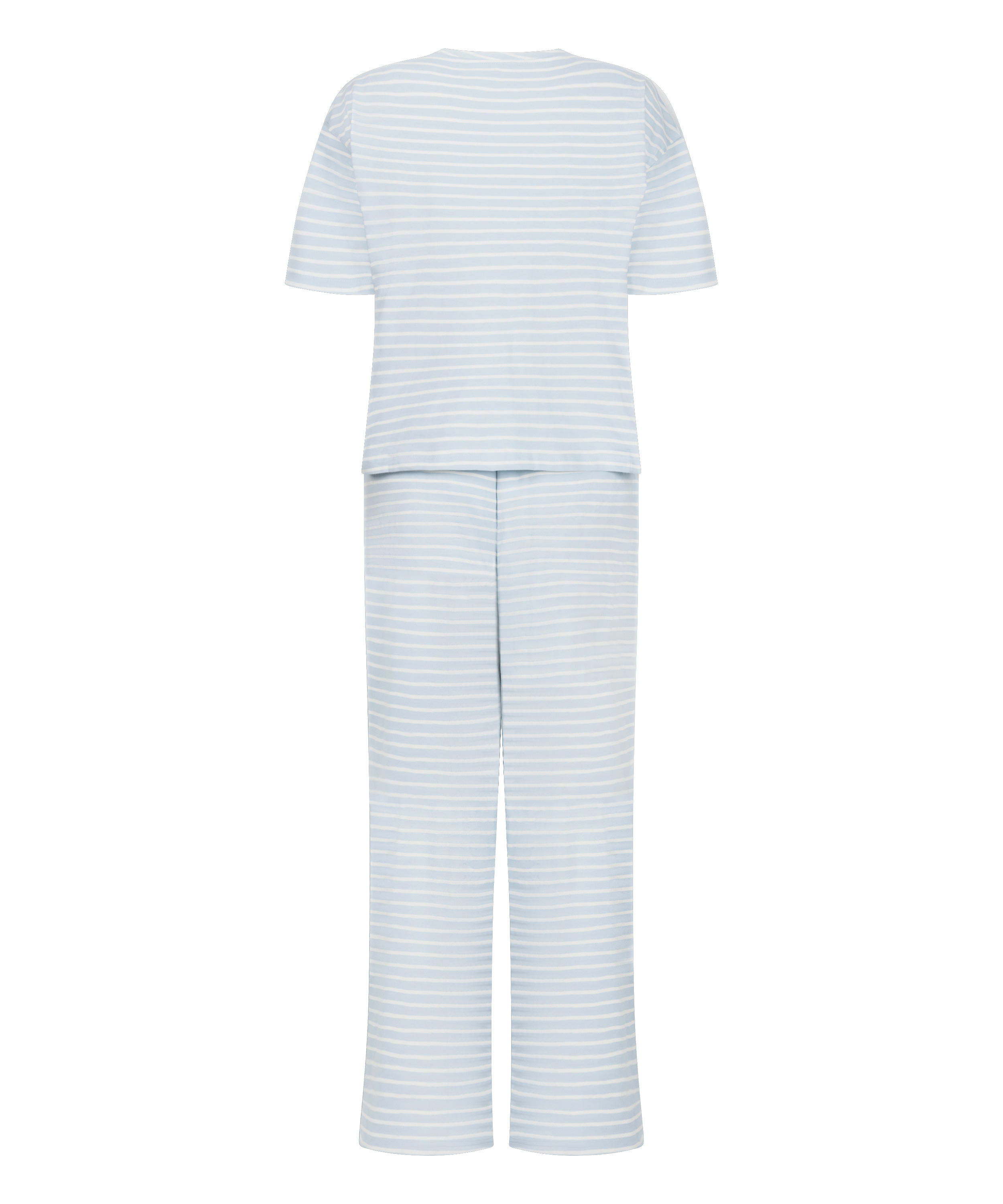 Pyjama-Set Baumwolljersey Lang, Blau, main