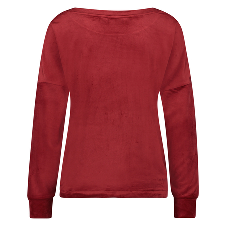 Top aus Velours mit Herzchen-Motiv, Rot
