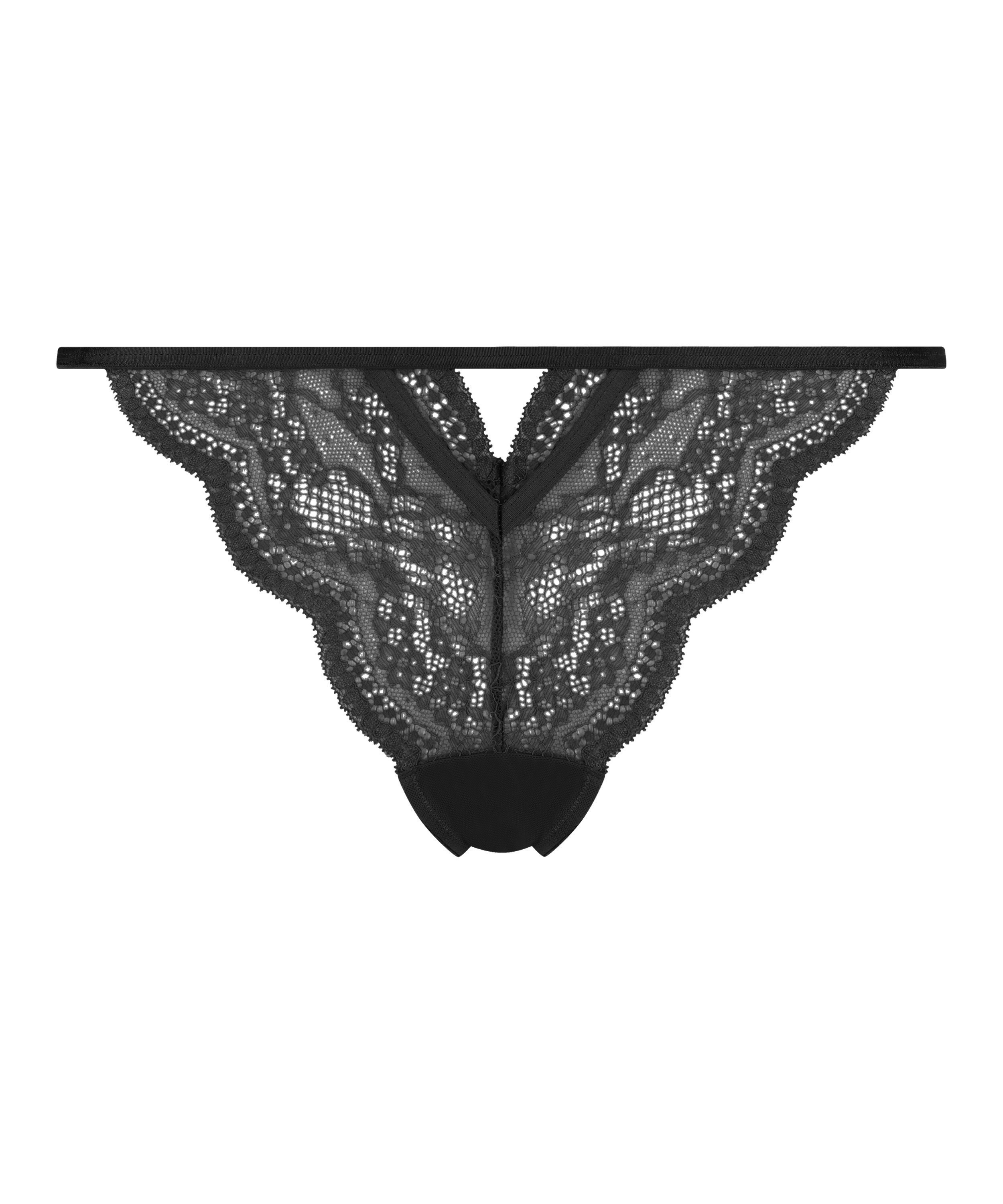 Slip brésilien Isabelle, Noir, main