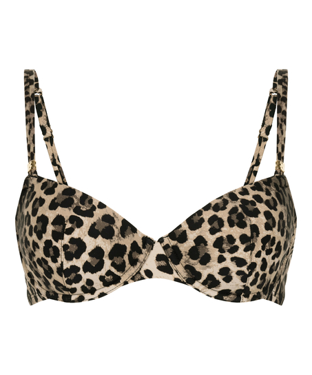 Wattiertes Bügel-Bikinioberteil Animalia, Braun