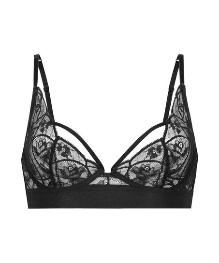 Soutien-gorge bustier non-rembourré à armatures Luna, Noir