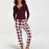 Petite Pyjamahose Twill Check, Rot