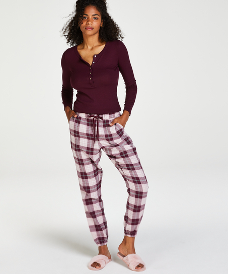 Petite Pyjamahose Twill Check, Rot