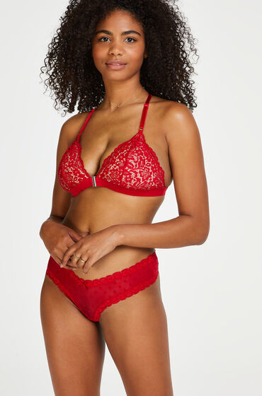 Hunkemöller Brésilien en forme de V Flock Heart Rouge