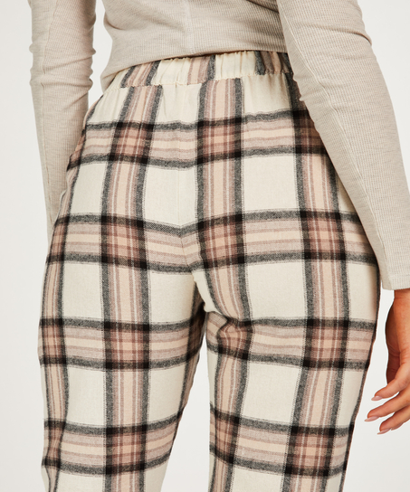 Petite Pyjamahose Twill Check, Beige