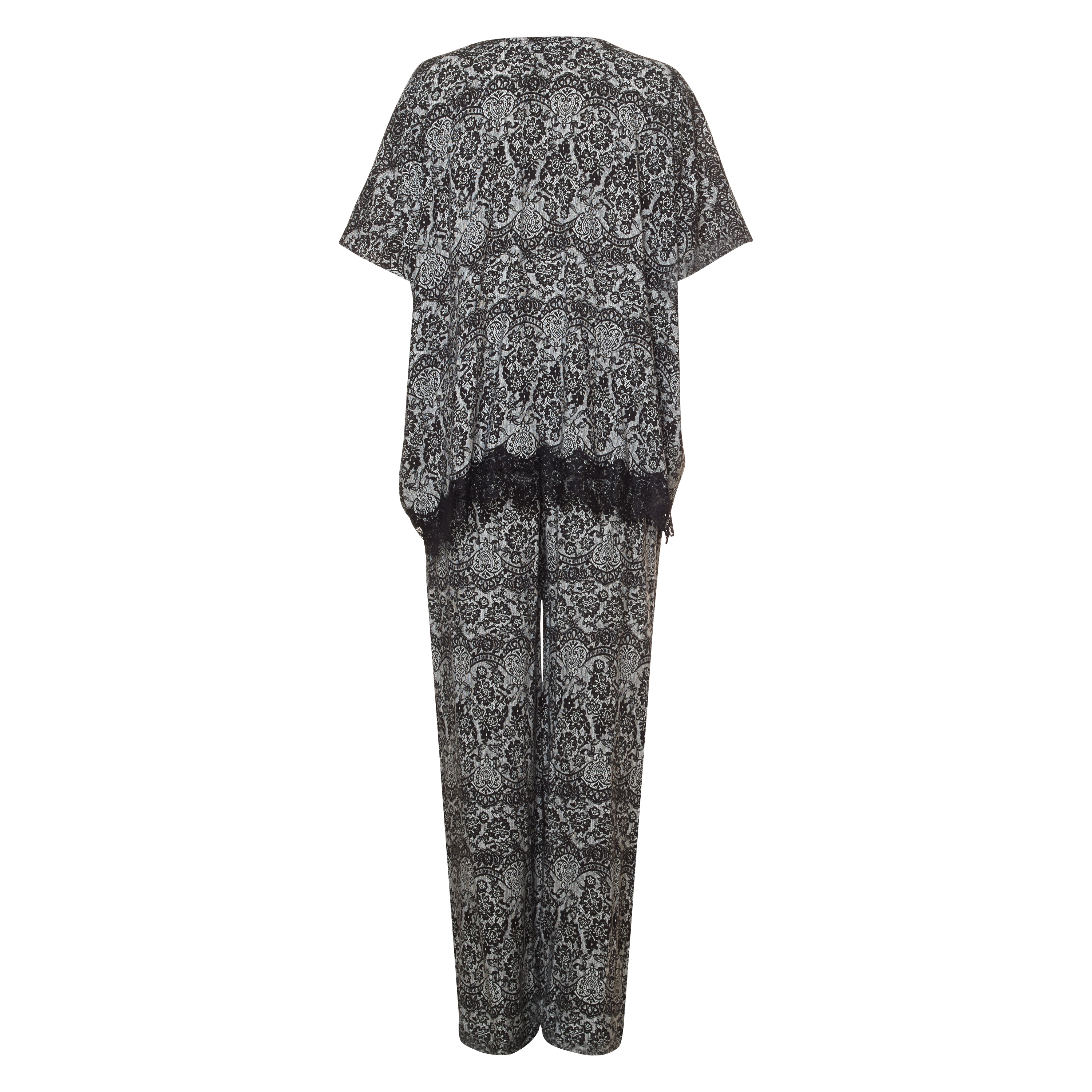 Kimono Macy lace print, Schwarz, main