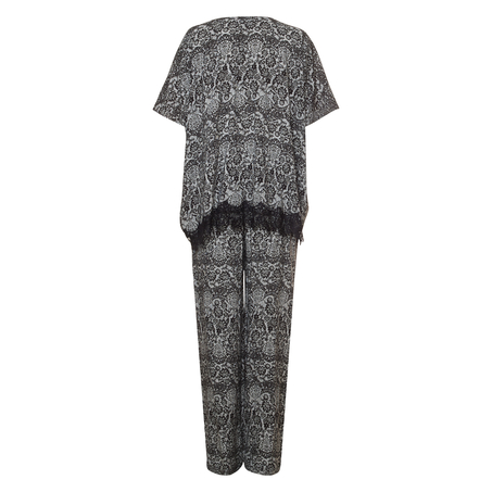 Kimono Macy lace print, Schwarz