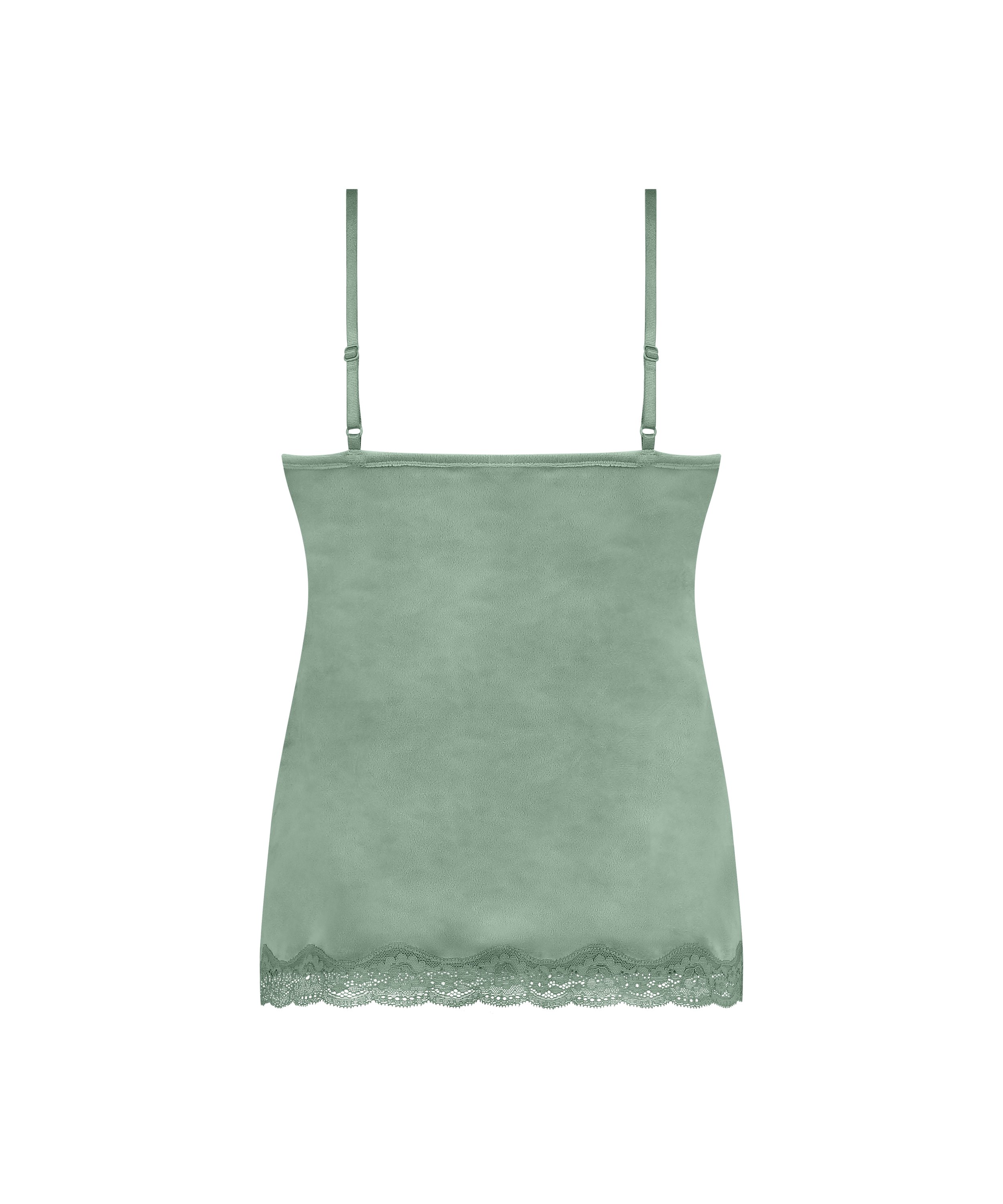 Camisole velours Dentelle, Vert, main