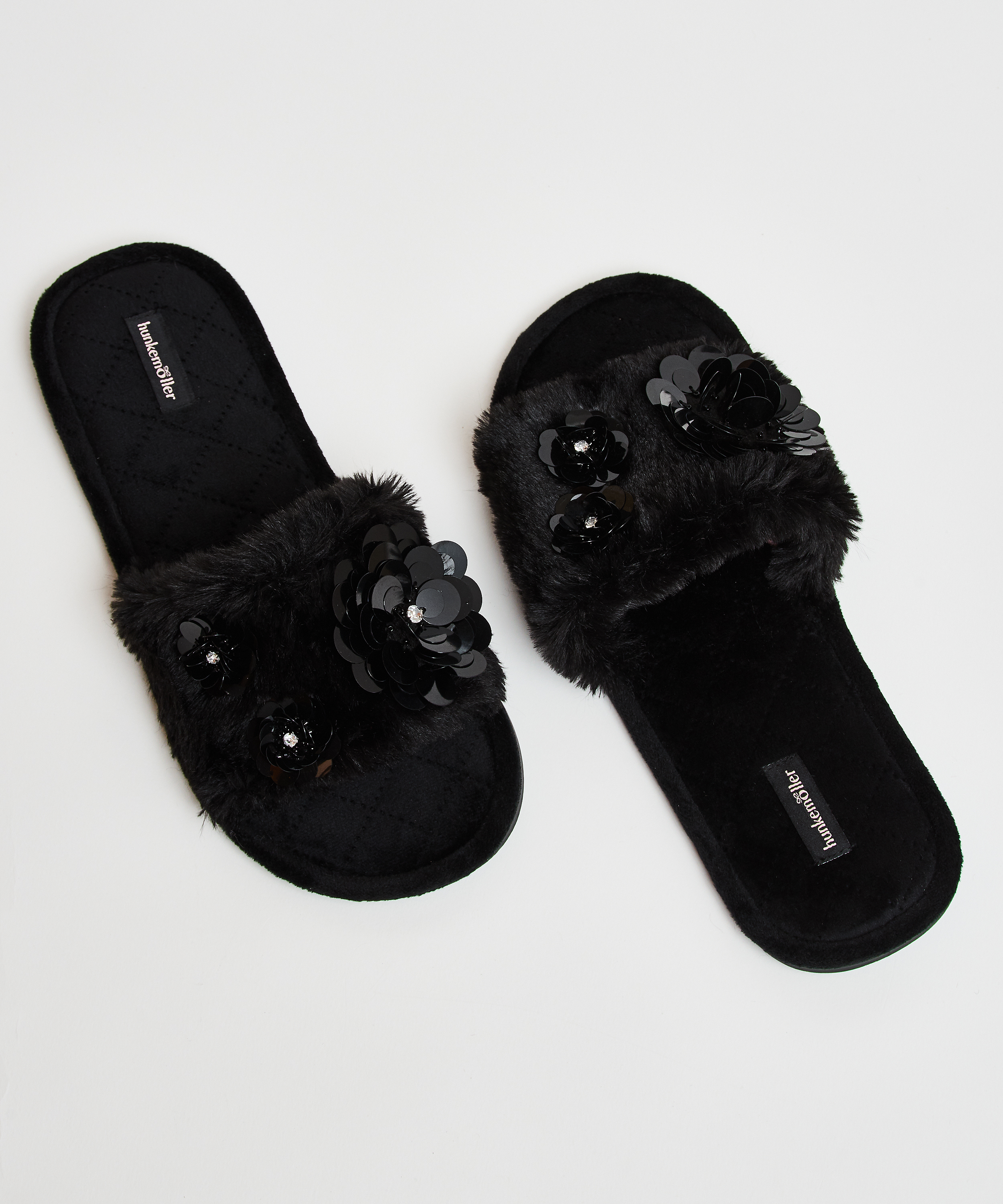 Slippers Floral, Schwarz, main