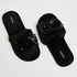 Slippers Floral, Schwarz
