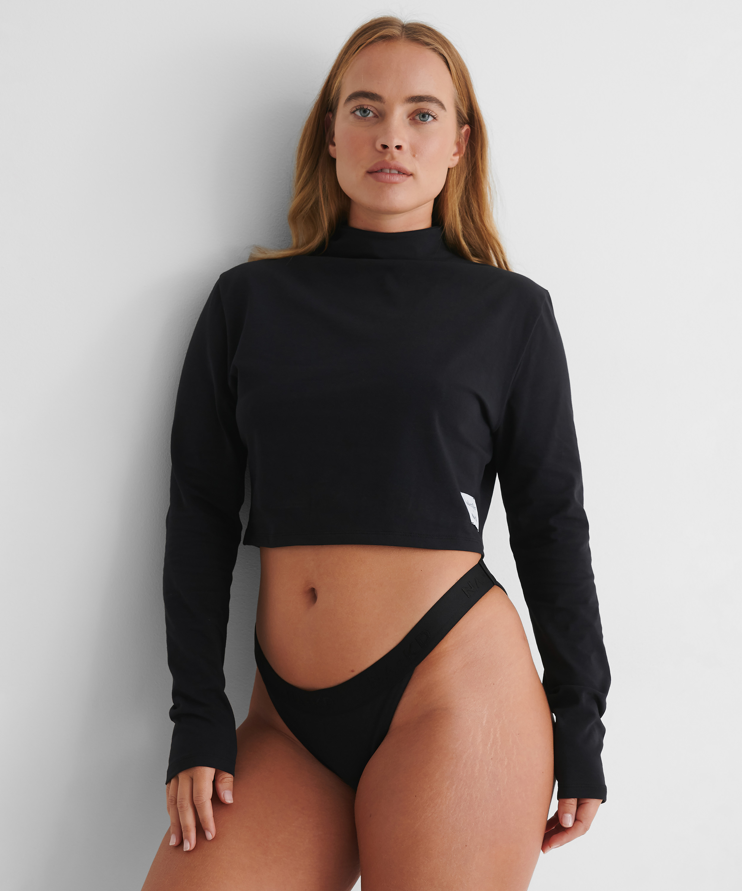 Crop top Lia HKM x NA-KD, Noir, main