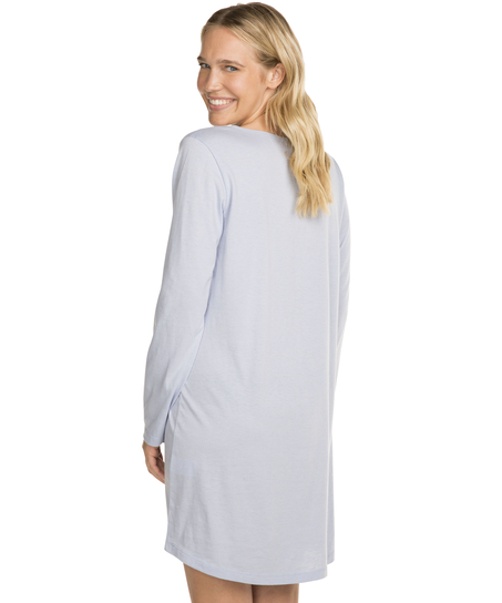 Chemise de nuit col en V, Bleu