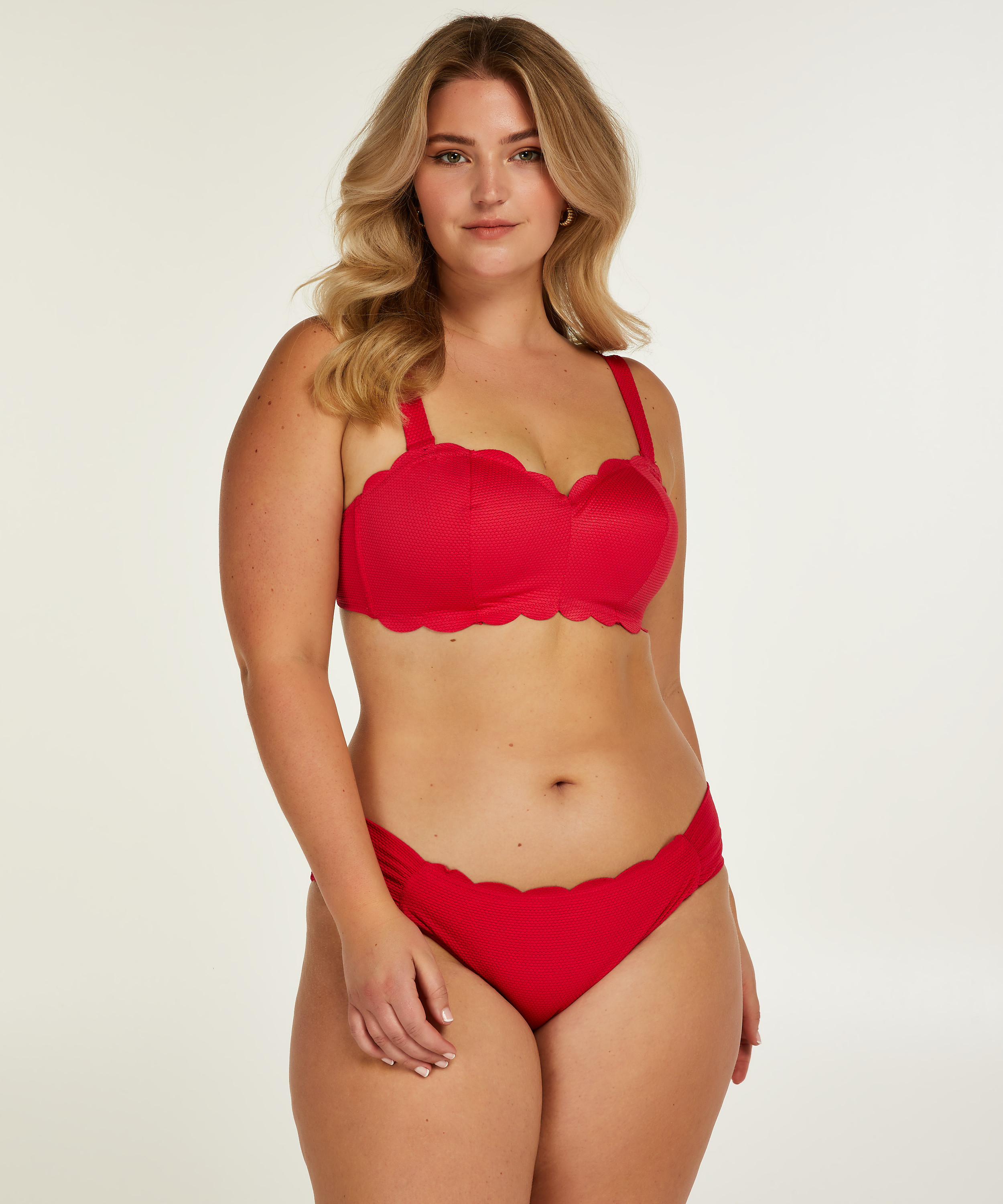 Bandeau Bikini-Oberteil Scallop, Rose, main