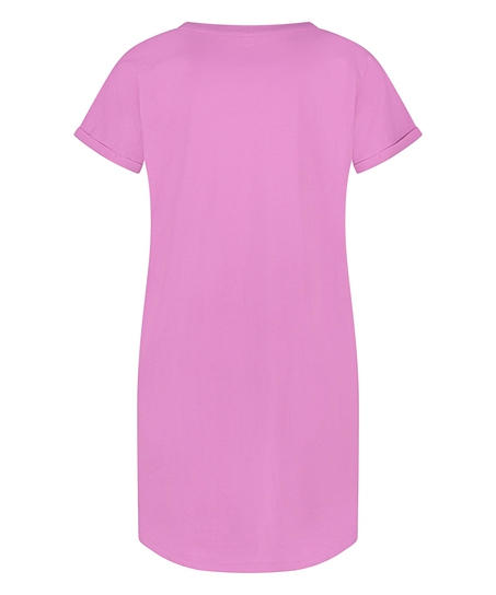 Chemise de nuit col rond, Rose