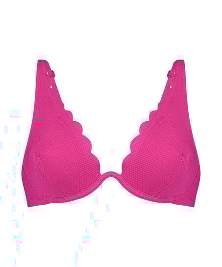 Lurex-Bikinioberteil Scallop, Rose