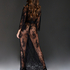 Long Kimono Allover Lace, Noir