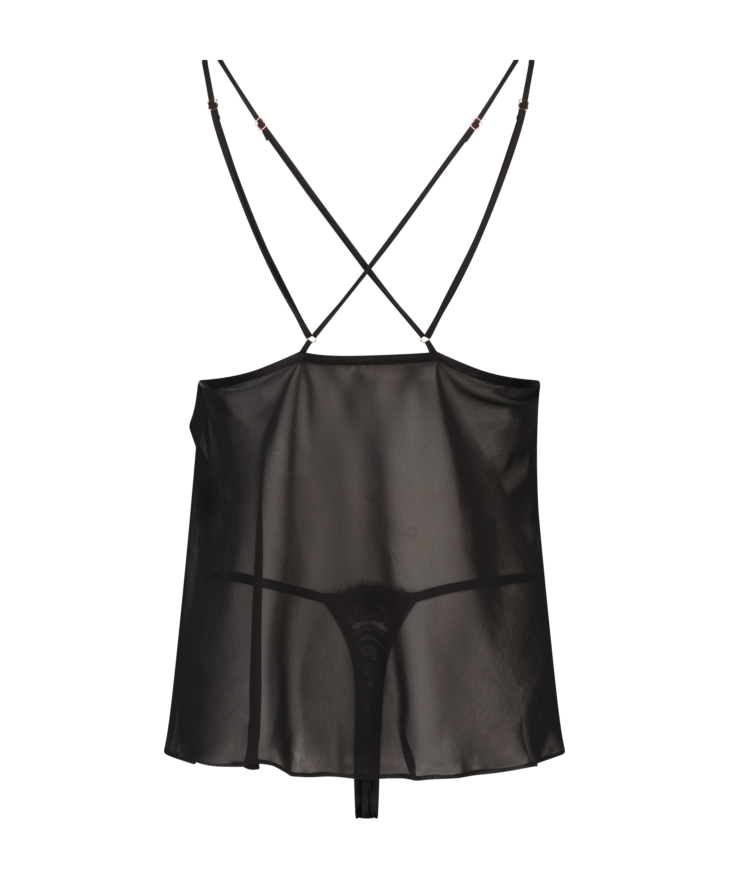 Babydoll Chiffon Lace, Schwarz, main