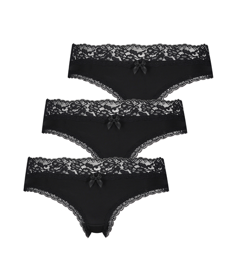 3er-Pack Brazilian-Short Dakota, Schwarz