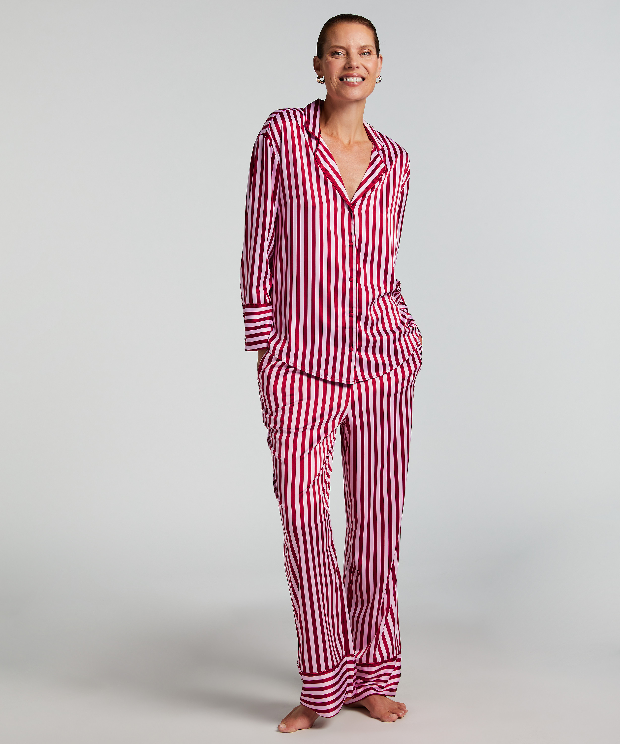 Langarmjacke Satin, Rose, main