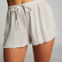 Pyjama-Shorts Pointelle, Beige
