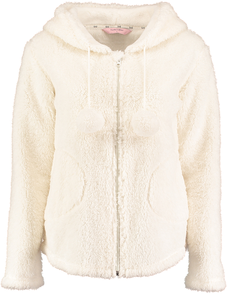 Jacket Ressy cardigown fleece, Blanc