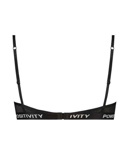 Unwattierter Bügel-BH Honey, Schwarz