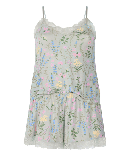 Kurzes Pyjama-Set Cami, Grün