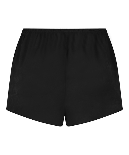 Satin-Shorts Minimal, Schwarz