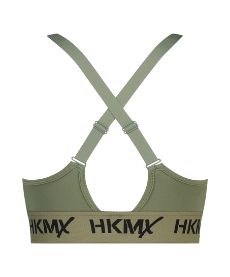 HKMX Sport-BH The Crop Logo Level 1, Gr&uuml;n