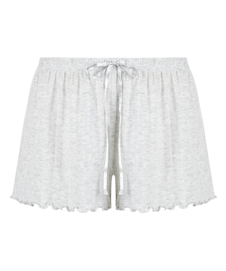 Pyjama-Shorts Pointelle, Beige