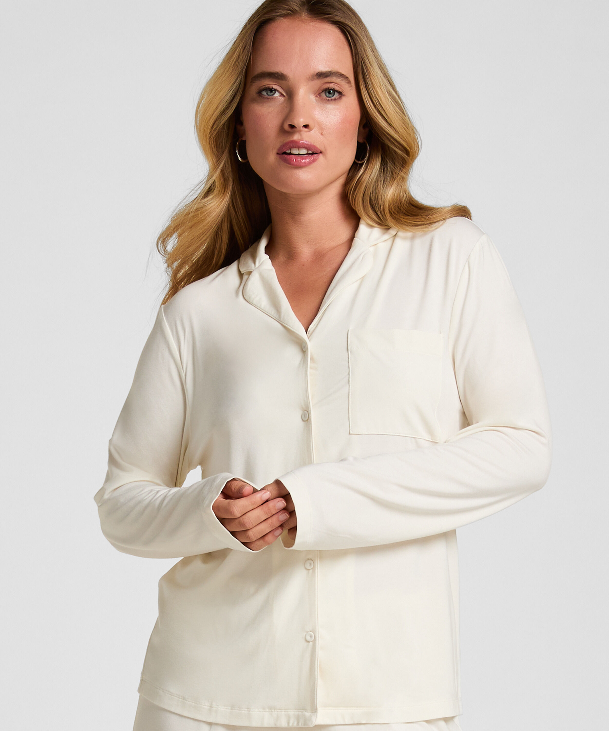 Langärmelige Jersey-Jacke Essential, Weiß