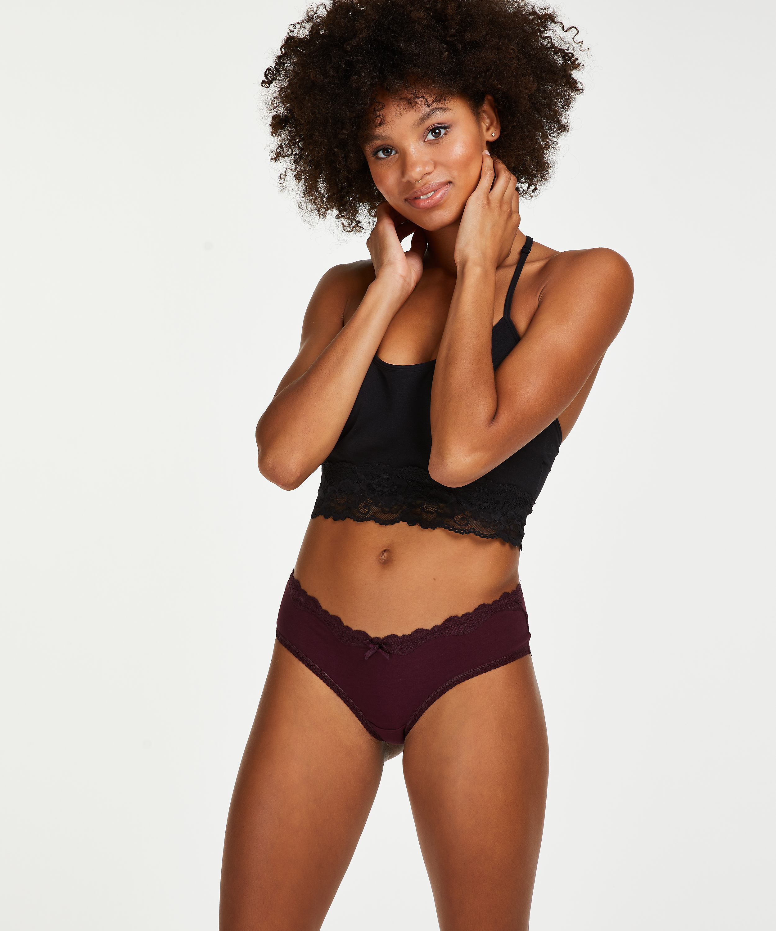 Slip brésilien coton, Rouge, main