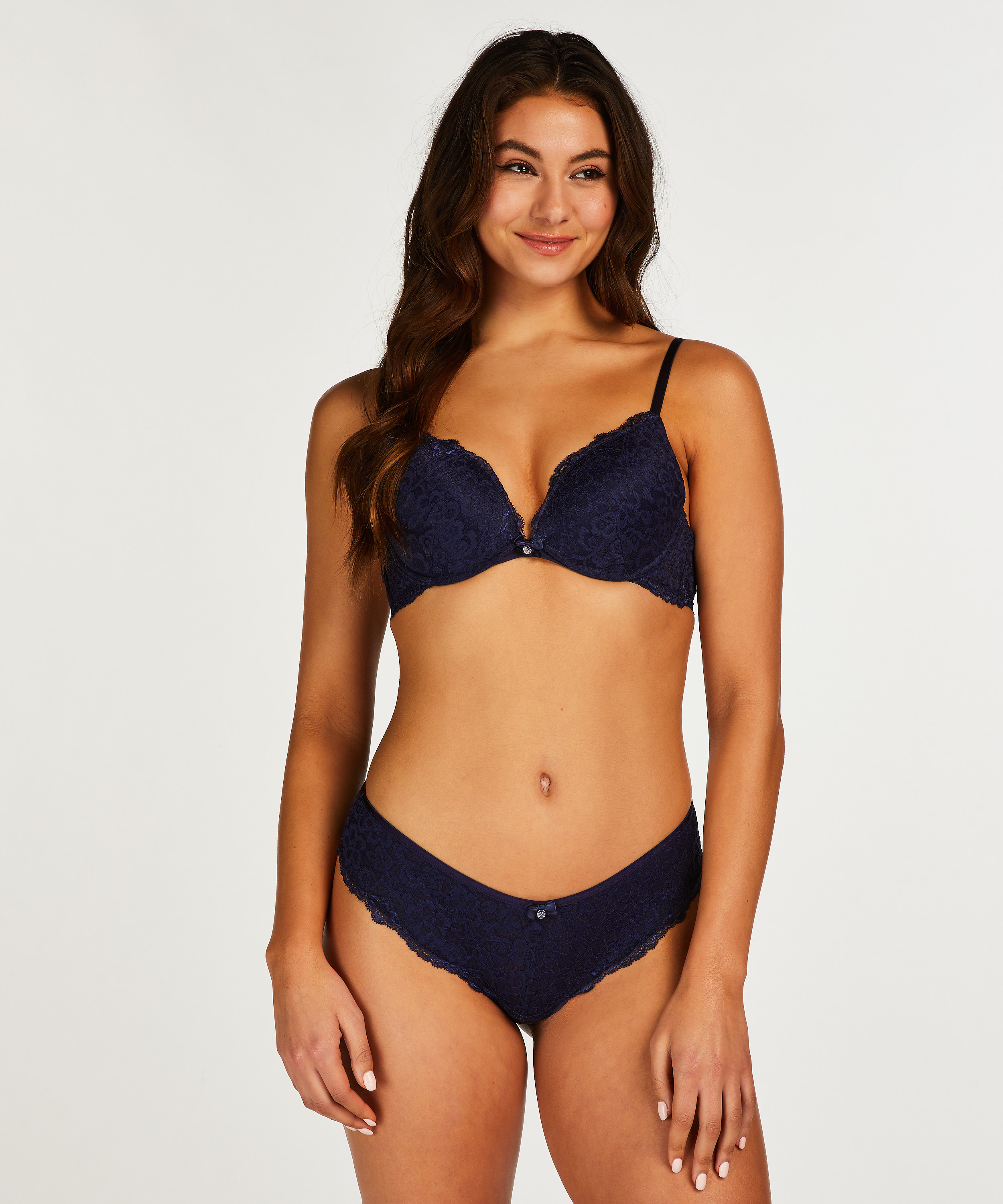 Soutien-gorge à armatures préformé push-up Marine, Bleu, main