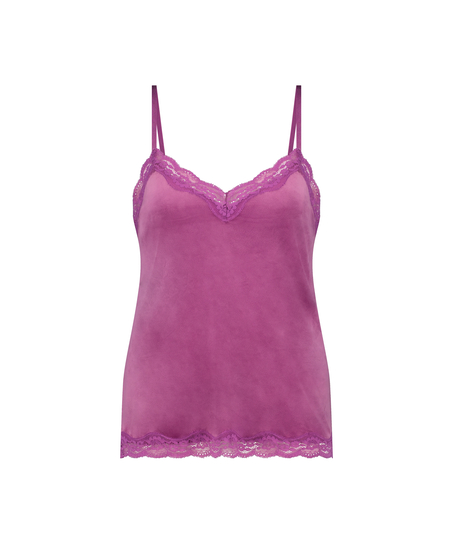 Cami Top Velours Lace, Lila